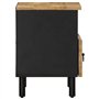 vidaXL Tables de Chevet 2pcs Noir 40x33x46cm Bois manguier Massif Brut, Armoire de lit, Meuble de Chambre à Coucher, Table de Ch