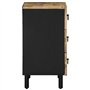 vidaXL Table de Chevet Noir 50x33x62 cm Bois de manguier Massif Brut, Armoire de lit, Meuble de Chambre à Coucher, Table de Chev