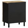 vidaXL Table de Chevet Noir 50x33x62 cm Bois de manguier Massif Brut, Armoire de lit, Meuble de Chambre à Coucher, Table de Chev