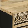 vidaXL Table de Chevet Noir 50x33x62 cm Bois de manguier Massif Brut, Armoire de lit, Meuble de Chambre à Coucher, Table de Chev