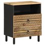 vidaXL Table de Chevet Noir 50x33x62 cm Bois de manguier Massif Brut