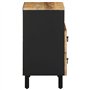 vidaXL Table de Chevet Noir 50x33x62 cm Bois de manguier Massif Brut, Armoire de lit, Meuble de Chambre à Coucher, Table de Chev
