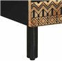vidaXL Table de Chevet Noir 50x33x62 cm Bois de manguier Massif Brut, Armoire de lit, Meuble de Chambre à Coucher, Table de Chev