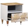 vidaXL Table de Chevet 40x33x46 cm Bois de manguier Solide, Armoire de lit, Meuble de Chambre à Coucher, Table de Chevet en Bois