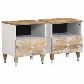 vidaXL Tables de Chevet 2 pcs 40x33x46 cm Bois de manguier Solide