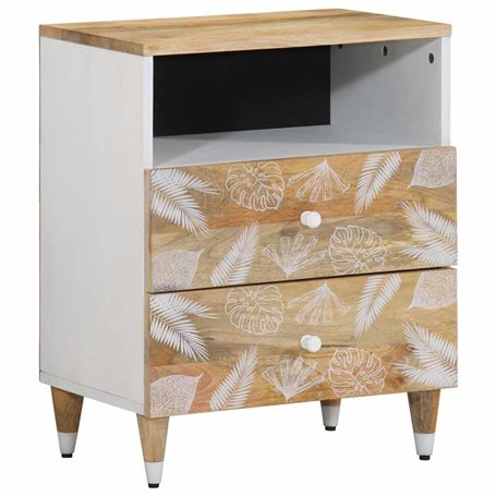 vidaXL Table de Chevet 50x33x60 cm Bois de manguier Massif