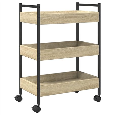 vidaXL Chariot de Cuisine chêne Sonoma 50x30x70 cm Bois d'ingénierie