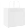 vidaXL Sacs en papier 50 pcs avec poignées blanc 26x17x25 cm, sac en papier, sac cadeau en papier, sac cadeau en papier, sac