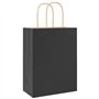 vidaXL Sacs en Papier 250 pcs avec poignées Noir 21x11x28 cm