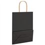 vidaXL Sacs en Papier 250 pcs avec poignées Noir 21x11x28 cm