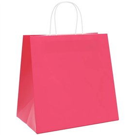 vidaXL Sacs en Papier 50 pcs avec poignées Rose 26x17x25 cm
