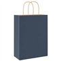 vidaXL Sacs en Papier 50 pcs avec poignées Bleu 26x12x35 cm, Sac en Papier, Sac Cadeau en Papier, Sac Cadeau en Papier, Sac