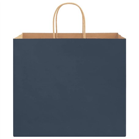 vidaXL Sacs en Papier 250 pcs avec poignées Bleu 32x22x28 cm