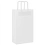 vidaXL Sacs en Papier 50 pcs avec poignées Blanc 21x11x36 cm