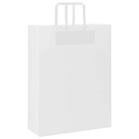 vidaXL Sacs en Papier Kraft 250 pcs avec poignées Blanc 32x12x42 cm