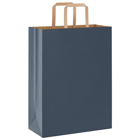 vidaXL Sacs en Papier Kraft 50 pcs avec poignées Noir 32x22x24 cm