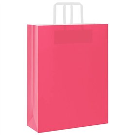 vidaXL Sacs en Papier 50 pcs avec poignées Rose 32x12x42 cm