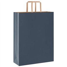 vidaXL Sacs en Papier Kraft 50 pcs avec poignées Bleu 32x12x42 cm