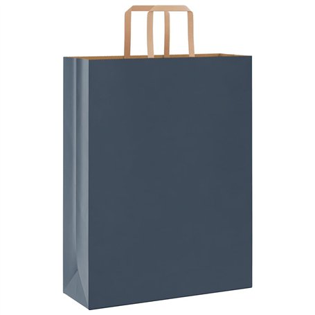 vidaXL Sacs en Papier Kraft 50 pcs avec poignées Bleu 32x12x42 cm