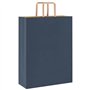 vidaXL Sacs en Papier Kraft 50 pcs avec poignées Bleu 32x12x42 cm