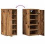 vidaXL Armoire à Chaussures Vieux Bois 32x35x70 cm Bois d'ingénierie, Armoire de Rangement de Chaussures, Support à Chaussures, 