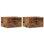 vidaXL Tables de Chevet murales 2 pcs Vieux Bois 34x30x20 cm