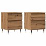 vidaXL Tables de Chevet 2 pcs chêne Artisanal 40x35x50 cm