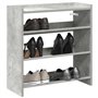 vidaXL Étagère à Chaussures Gris béton 60x25x62 cm Bois d'ingénierie, Rangement de Chaussures, Armoire de Rangement de Chaussure