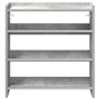 vidaXL Étagère à Chaussures Gris béton 60x25x62 cm Bois d'ingénierie, Rangement de Chaussures, Armoire de Rangement de Chaussure