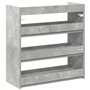 vidaXL Étagère à Chaussures Gris béton 60x25x62 cm Bois d'ingénierie, Rangement de Chaussures, Armoire de Rangement de Chaussure