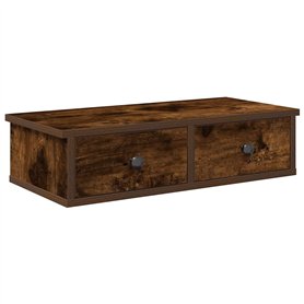 vidaXL Étagère Murale avec tiroirs chêne fumé Bois d'ingénierie