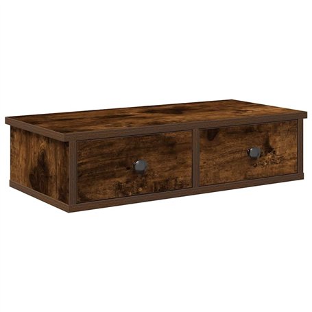 vidaXL Étagère Murale avec tiroirs chêne fumé Bois d'ingénierie