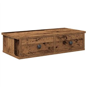 vidaXL Étagère Murale avec tiroirs Vieux Bois Bois d'ingénierie