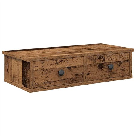 vidaXL Étagère Murale avec tiroirs Vieux Bois Bois d'ingénierie