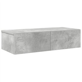 vidaXL Étagère Murale avec tiroirs Gris béton Bois d'ingénierie