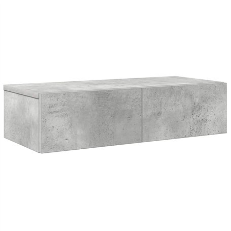 vidaXL Étagère Murale avec tiroirs Gris béton Bois d'ingénierie