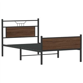vidaXL Cadre de lit sans Matelas chêne Marron 107x203 cm