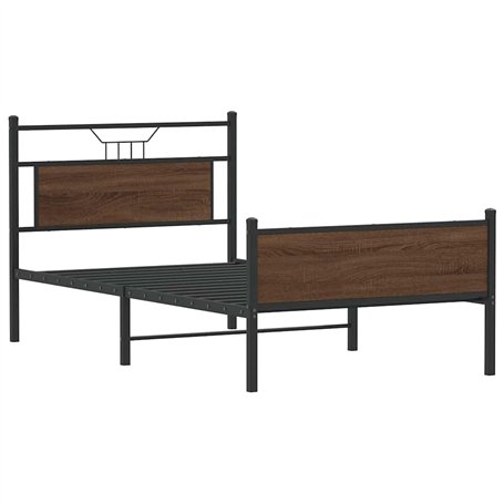 vidaXL Cadre de lit sans Matelas chêne Marron 107x203 cm