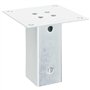 vidaXL Bases de poteau carrées 4 pcs argent 61x61 mm acier galvanisé, base de clôture en béton, base de poteau de clôture, suppo