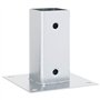 vidaXL Bases de poteau carrées 12 pcs argent 61x61 mm acier galvanisé