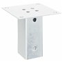 vidaXL Bases de poteau carrées 4 pcs argent 71x71 mm acier galvanisé, base de clôture en béton, base de poteau de clôture, suppo