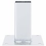 vidaXL Bases de poteau carrées 4 pcs argent 71x71 mm acier galvanisé, base de clôture en béton, base de poteau de clôture, suppo