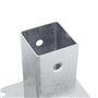 vidaXL Bases de poteau carrées 4 pcs argent 71x71 mm acier galvanisé, base de clôture en béton, base de poteau de clôture, suppo