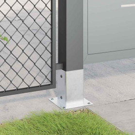 vidaXL Bases de poteau carrées 12 pcs argent 91x91 mm acier galvanisé