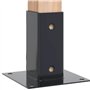 vidaXL Bases de poteau carrées 12 pcs anthracite 61x61 mm, base de clôture en béton, base de poteau de clôture, support de potea