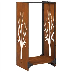vidaXL Étagère à bois 40x30x80 cm acier résistant aux intempéries