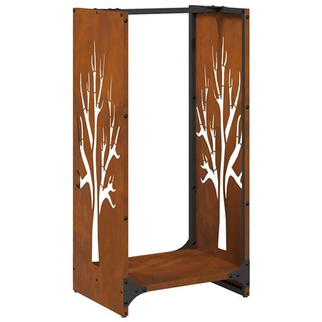 vidaXL Étagère à bois 40x30x80 cm acier résistant aux intempéries