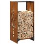 vidaXL Étagère à bois 40x30x80 cm acier résistant aux intempéries, support à bûches de cheminée, support à bûches, support à bûc