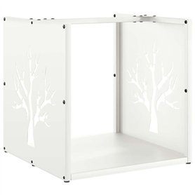 vidaXL Portant de Bois Chauffage Blanc 40x40x40 cm