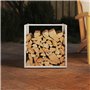 vidaXL Portant de Bois Chauffage Blanc 40x40x40 cm